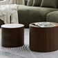 Handcrafted MDF Round Accent Table Set w/ Storage (2 Colors)