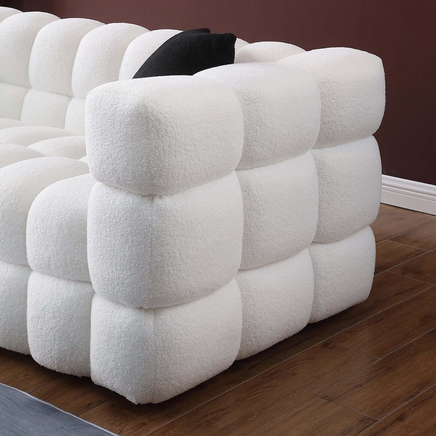 Modern Tufted Marshmallow Boucle Sofa (3 Colors)