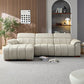 Modern Leather Chaise Sectional Sofa w/ Adjustable Foot & Headrest 113" (2 Colors)