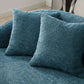 Modern curved boucle fabric sofa 86" in teal with plush cushions