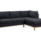 Anisa Black Sherpa Sectional Sofa with Right-Facing Chaise 93" - Revel Sofa 