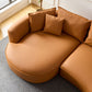 Modern Curved Faux Leather Chaise Sofa Sectional 128" (3 Colors)