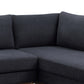 Anisa Black Sherpa Sectional Sofa with Right-Facing Chaise 93" - Revel Sofa 