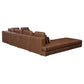 Modular Corner Sectional Sofa with Movable Ottoman in Brown or Black (113")