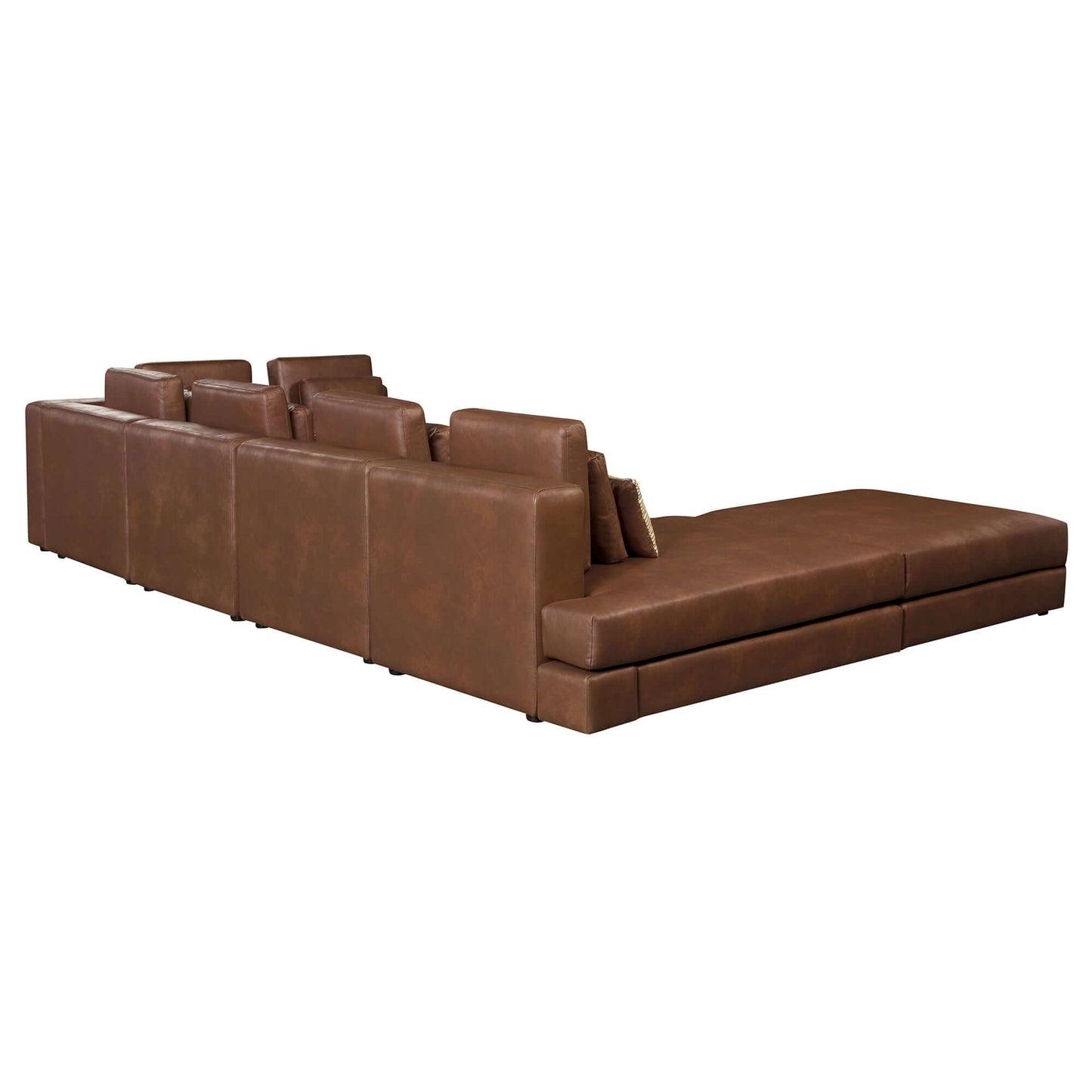 Modular Corner Sectional Sofa with Movable Ottoman in Brown or Black (113")