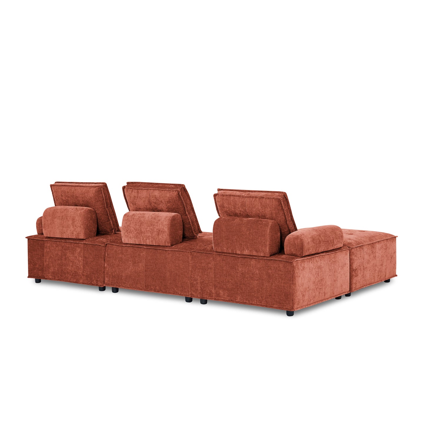 Modular Sectional Sofa Wrapped in Soft Chenille Fabric 99” - Revel Sofa 