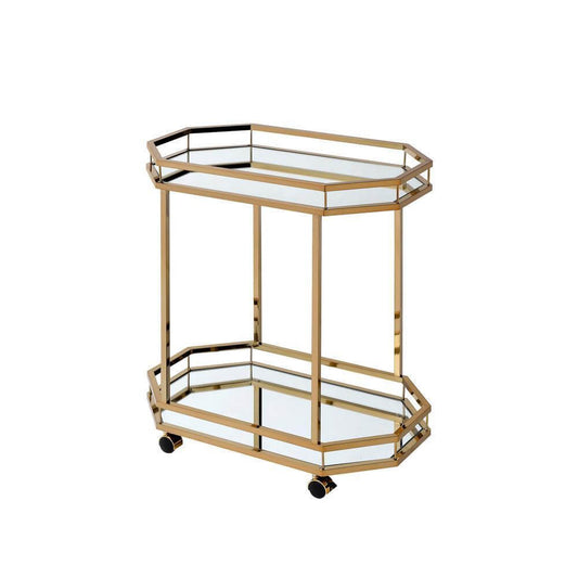 Lacole Beverage Serving Cart, Champagne & Mirrors