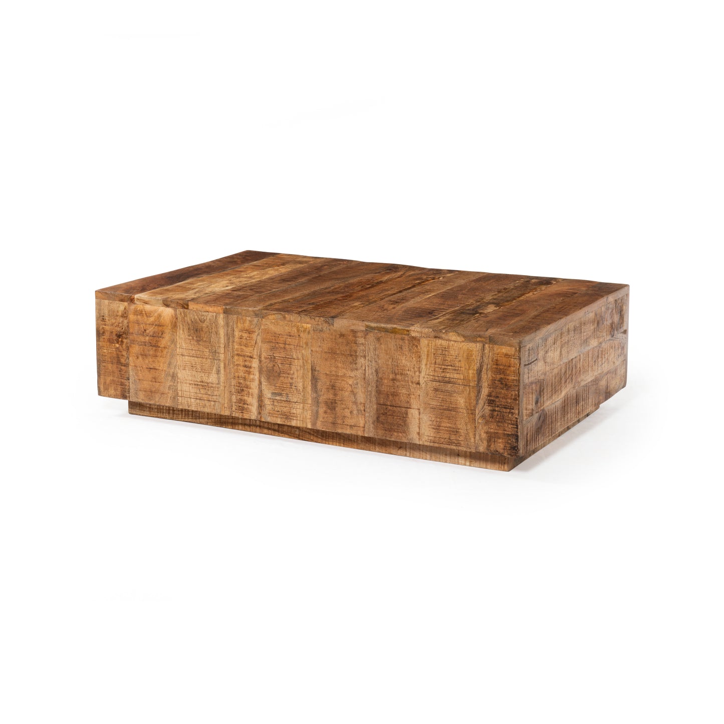 Rough Mango Wood Block Coffee Table - Revel Sofa 