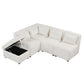 Modular 5pc Sectional Sofa with Storage Ottoman & 5 Throw Pillows - Revel Sofa 