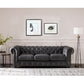 Classic Chesterfield Tufted Leather Nailhead Sofa 95" (5 Colors)