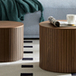 Handcrafted MDF Round Accent Table Set w/ Storage (2 Colors)