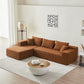 Modern Low Pro Sherpa Foam Sectional LF Chaise Sofa 104" (4 Colors)