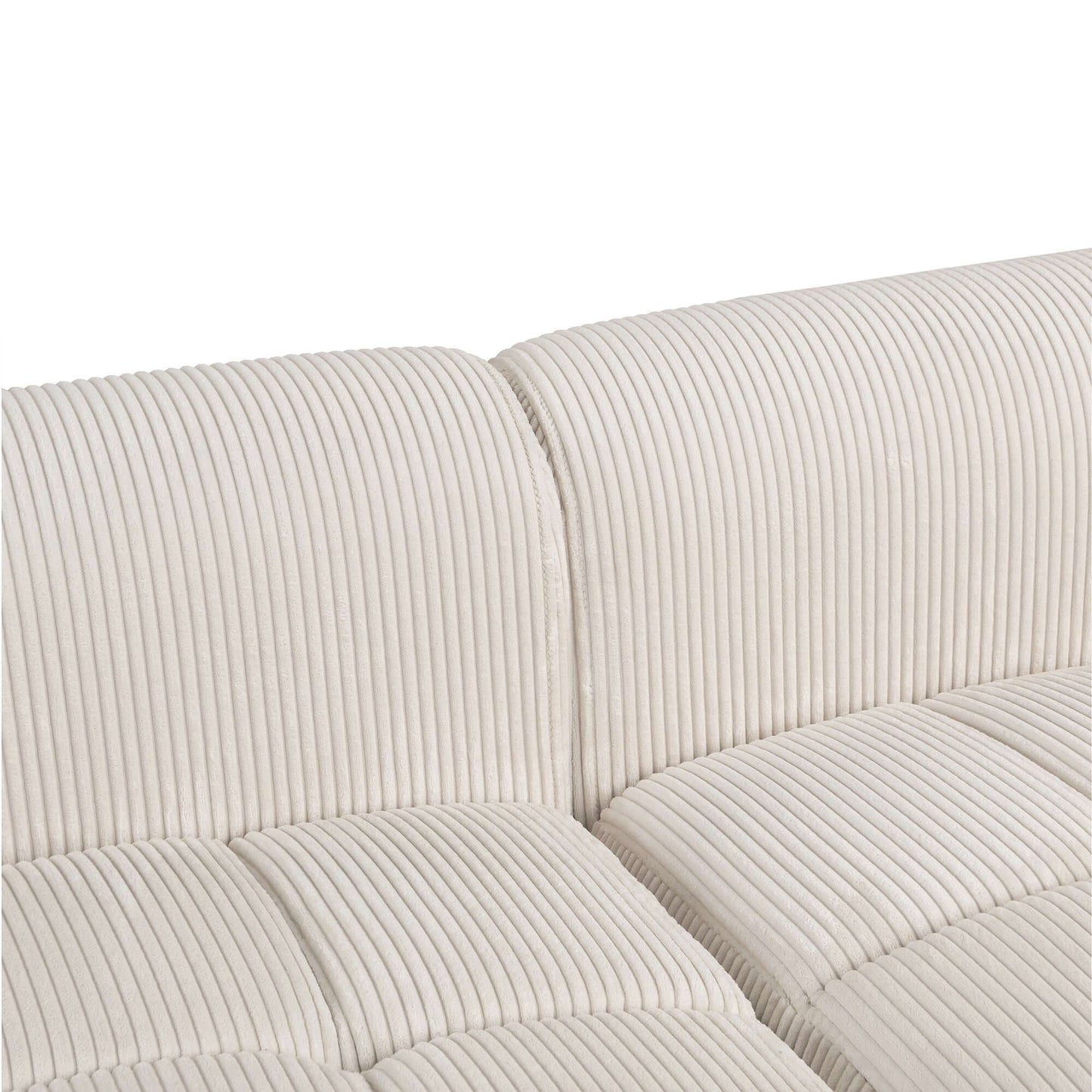 Modern Channel Tufted Corduroy Fabric Sofa 103.9"