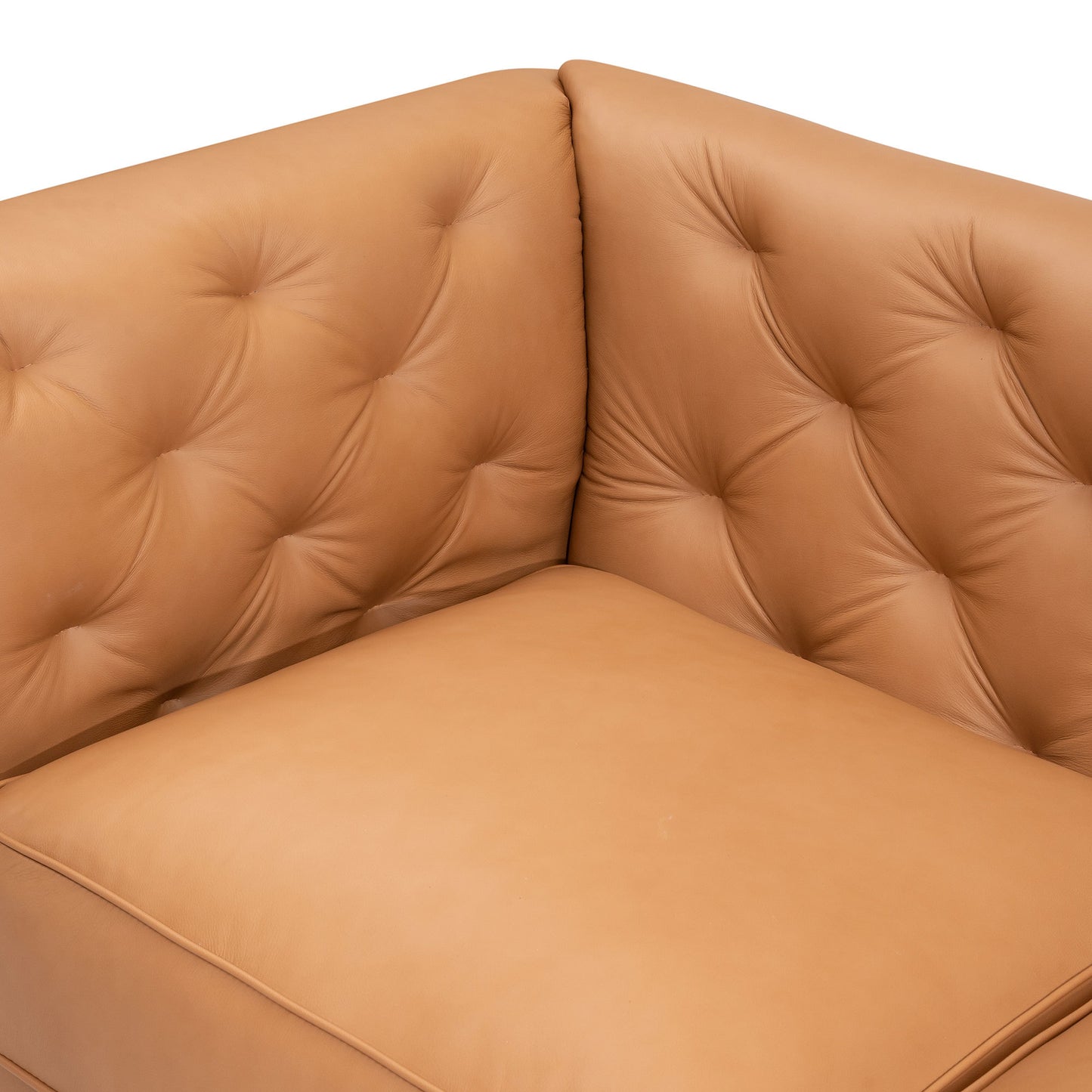 MCM Tufted Leather 3 Seat Sofa 92" (3 Colors)