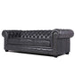 Classic Chesterfield Tufted Leather Nailhead Sofa 95" (5 Colors)