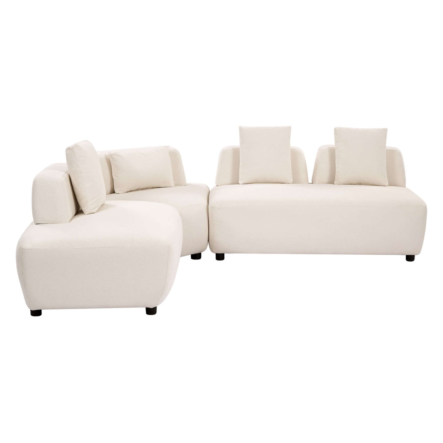 Modern Modular 3-piece Sectional Boucle Sofa in Beige or Gray