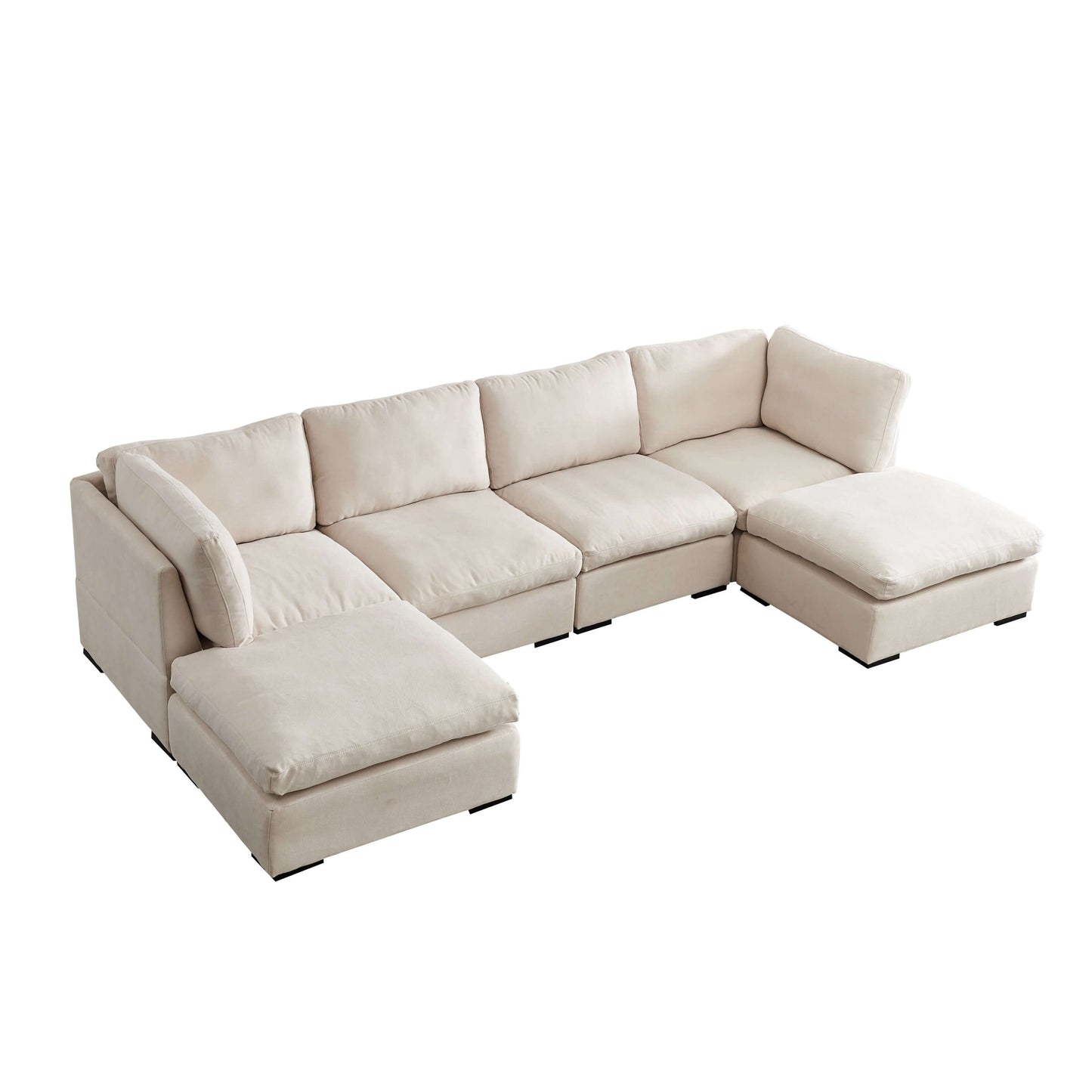 Modern Modular Cloud L Shape or Dual Chaise Sectional Sofa