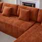 Modern Low Pro Dual Chaise Sectional Sofa in Soft Chenille Fabric 138" (3 Colors)