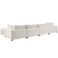 Large Modular 5 Seat Sectional Cloud Sofa with Ottoman, Beige or Gray (176")