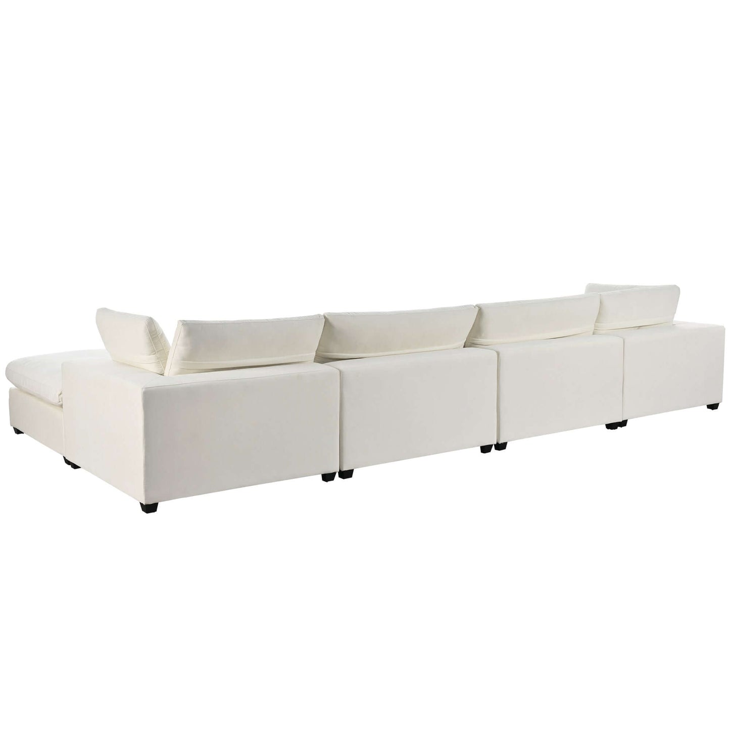 Modular 5 Seat Sectional Cloud Sofa with Ottoman in Beige or Gray (176")