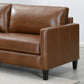 MCM Square Arm Genuine Leather Sofa 80"