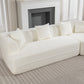 Modular Sectional Modern Minimalist Boucle Sofa, White or Beige 125" - Revel Sofa 