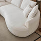 Modern Curved Sectional Chaise LF Sofa in Sherpa Fabric 123" (2 Colors)