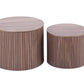 Handcrafted MDF Round Accent Table Set w/ Storage (2 Colors)