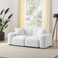 Contemporary Modular Sectional Sofa in Teddy Fabric with Ottoman (4pc) 95" - Revel Sofa 