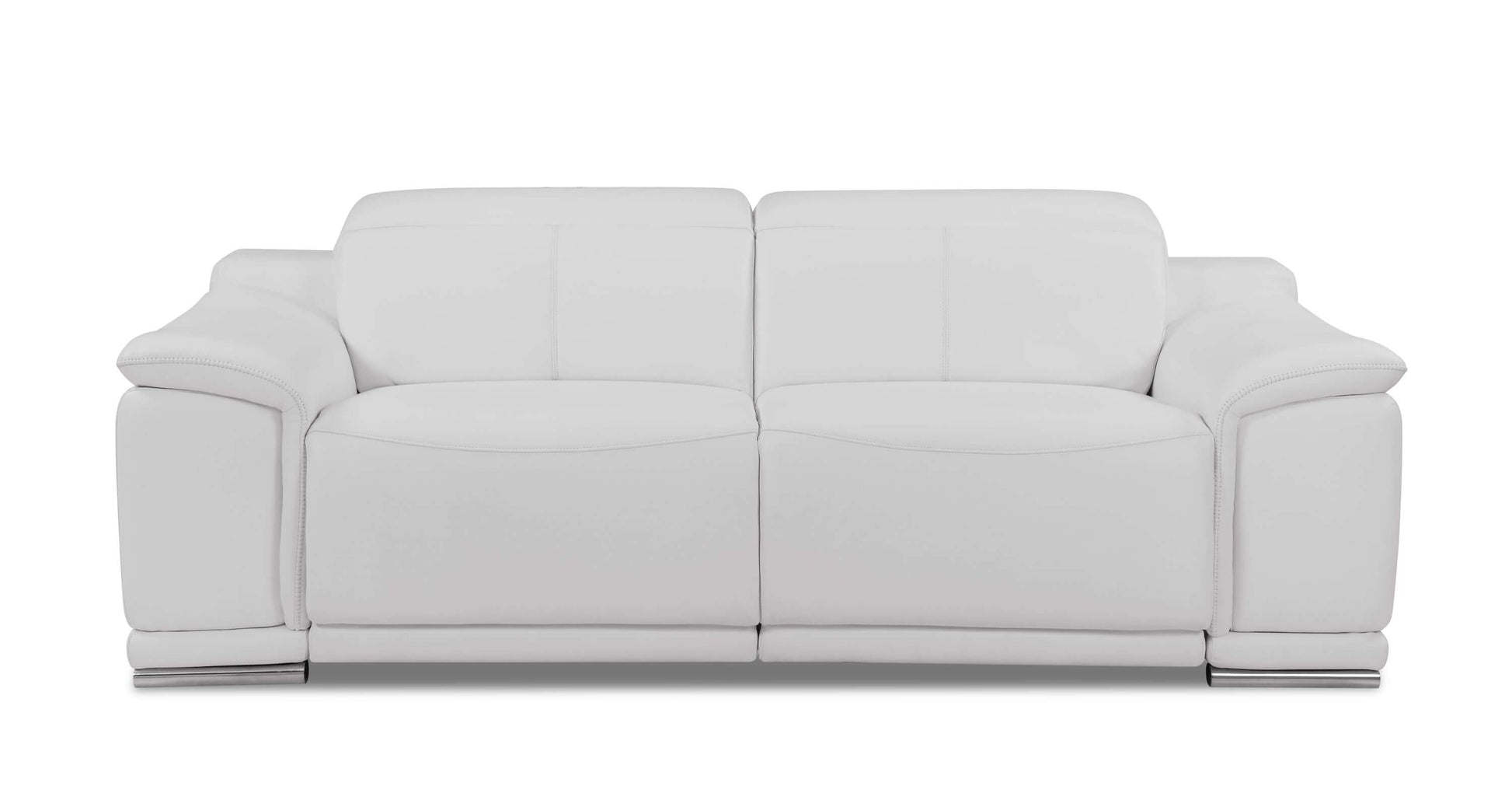 Genuine Leather Power Reclining Sofa, White 87” - Revel Sofa 