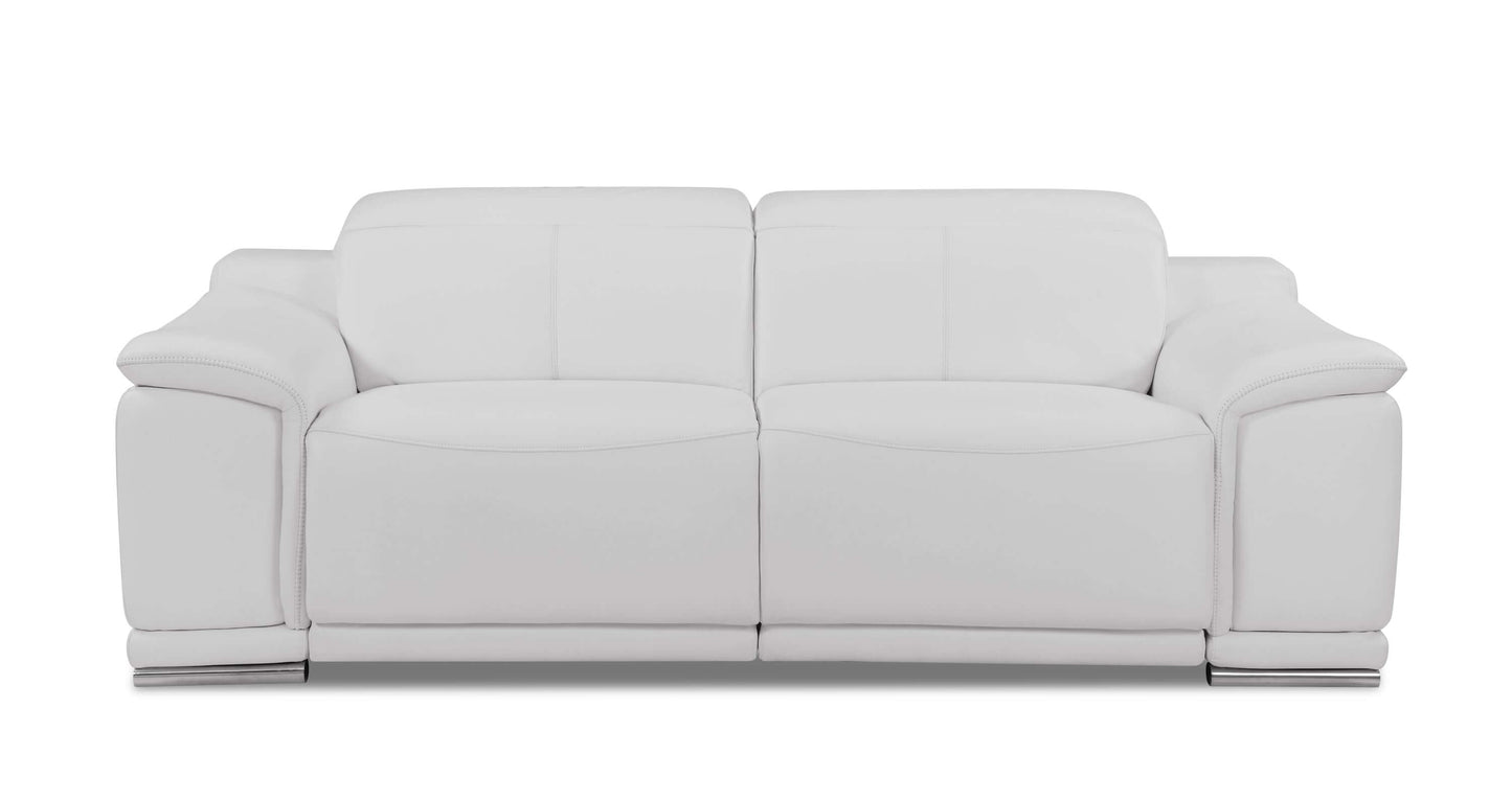 Genuine Leather Power Reclining Sofa, White 87” - Revel Sofa 