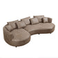 Modern Curved Faux Leather Chaise Sofa Sectional 128" (3 Colors)