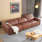 Modern Leather Deep Seated Adjustable Headrest Sofa 123" (2 Colors)