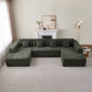 Modern Low Pro Dual Chaise Sectional Sofa in Soft Chenille Fabric 138" (3 Colors)