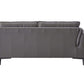 Meka Top Grain Gray Leather Sectional RF Chaise Sofa - Revel Sofa 