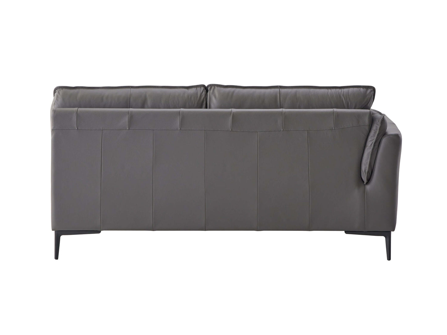 Meka Top Grain Gray Leather Sectional RF Chaise Sofa - Revel Sofa 