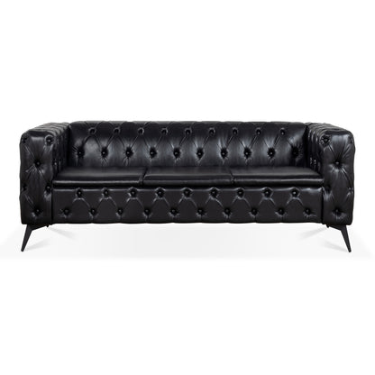 Styled Button-Tufted Square Arm Sofa, 3 Seater 84” - Revel Sofa 