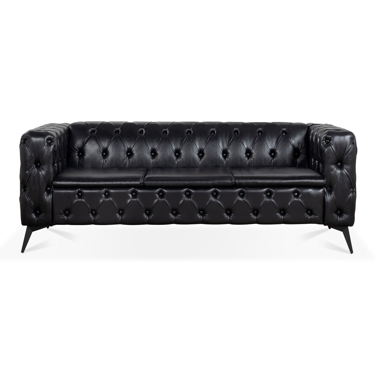 Styled Button-Tufted Square Arm Sofa, 3 Seater 84” - Revel Sofa 