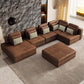 Modular Minimalist U Shape Sectional Sofa w/ Ottoman 113" (2 Colors)