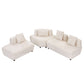 Modern Modular 3-piece Sectional Boucle Sofa in Beige or Gray