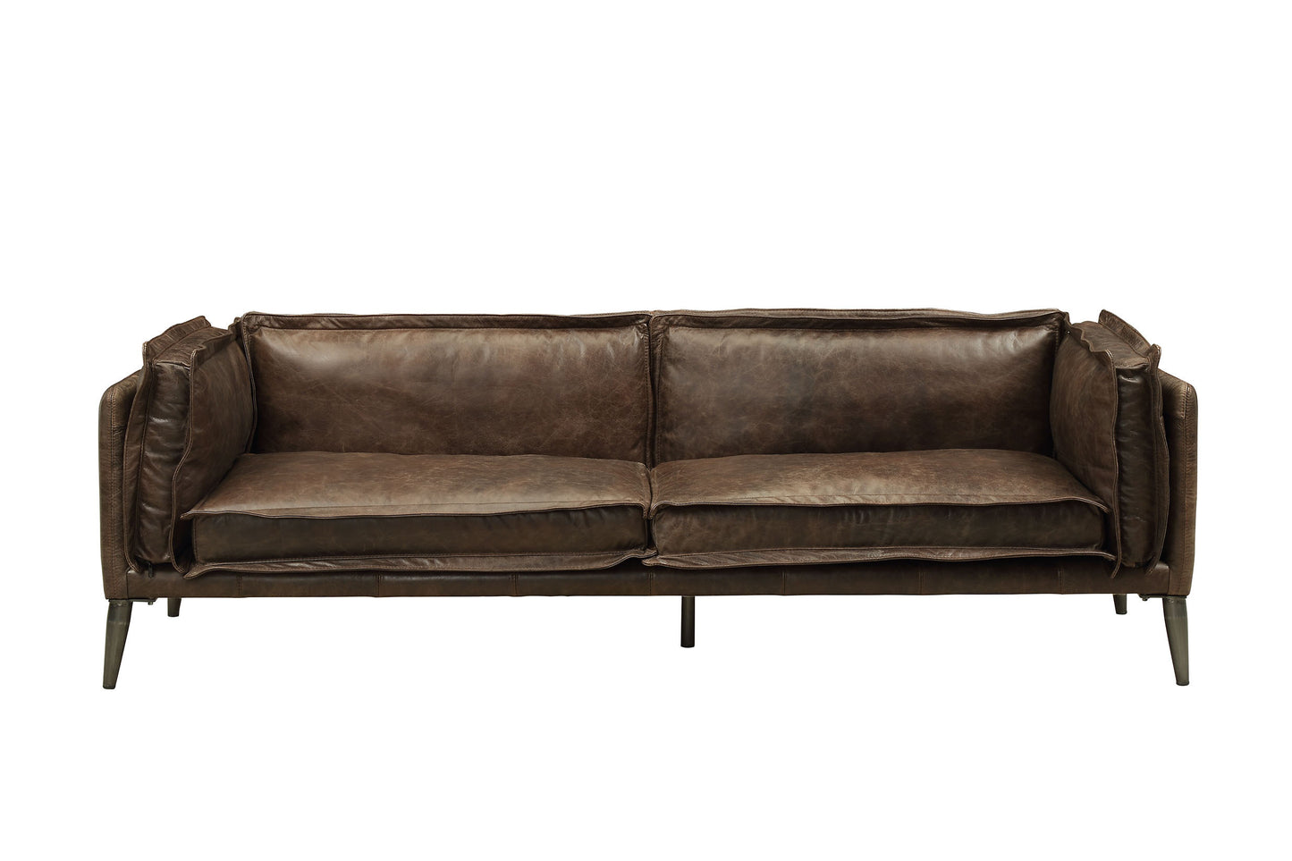 Porchester Sofa in Distressed Top Grain Chocolate Leather 94” - Revel Sofa 