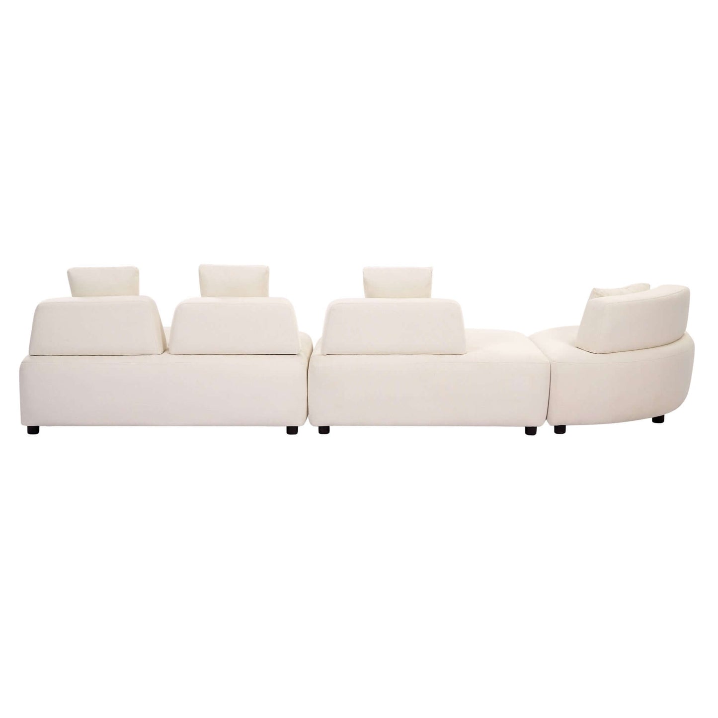 Modern Modular 3-piece Sectional Boucle Sofa in Beige or Gray