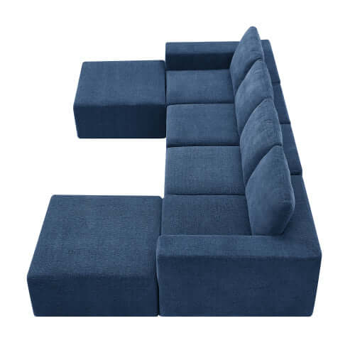 Modular U Shape Dual Chaise Chenille Fabric Sectional Sofa 110" (3 Colors)