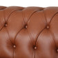 English Chesterfield Tufted Faux Leather Sofa 95"