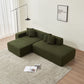 Contemporary Low Profile Sectional Chaise Foam Sofa 105" (3 Colors)