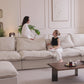 Modular Cloud Comfort Sectional Sofa in Beige or White - Sections Sold Individually