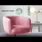 Elia Adjustable Lounge Accent Swivel Chair in Pink Velvet