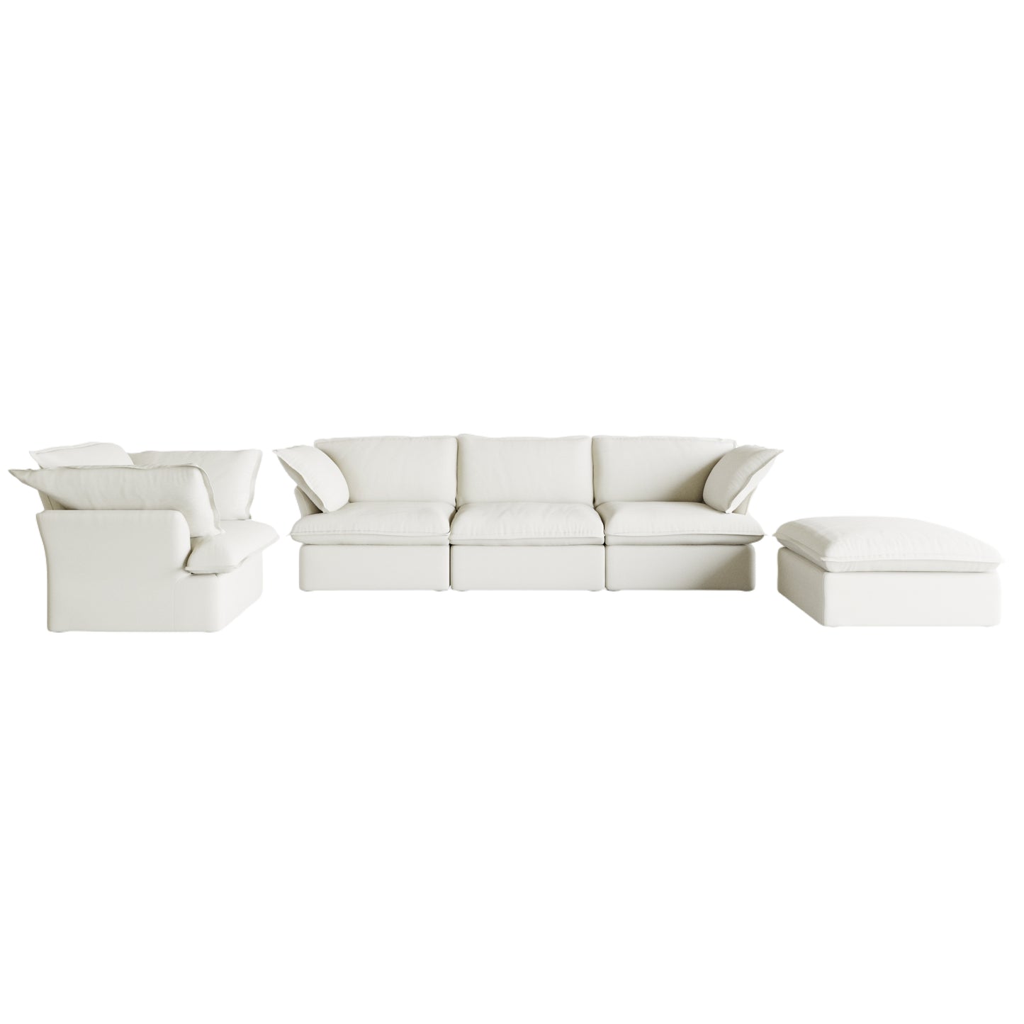 Modular Cloud Comfort Sectional Sofa in Beige or White - Sections Sold Individually - Revel Sofa 