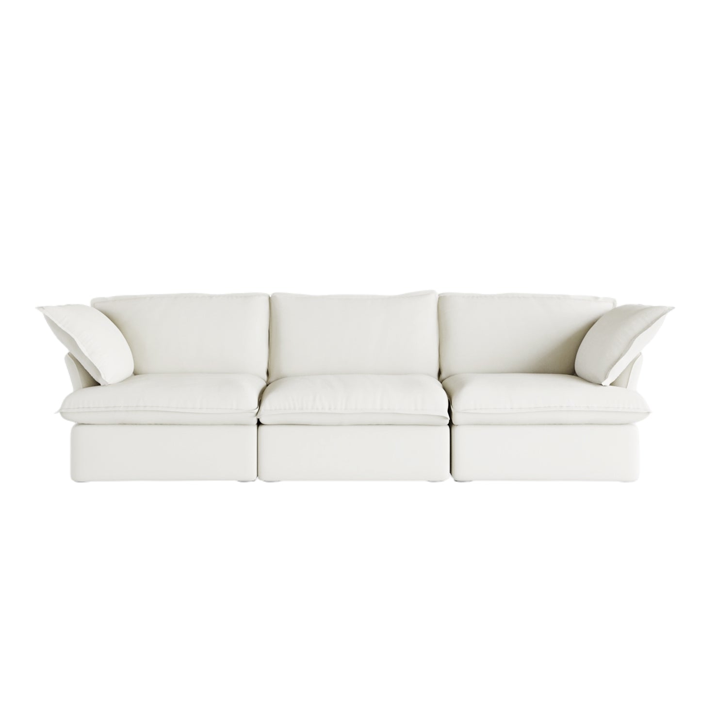 Modular Cloud Comfort Sectional Sofa in Beige or White - Sections Sold Individually - Revel Sofa 