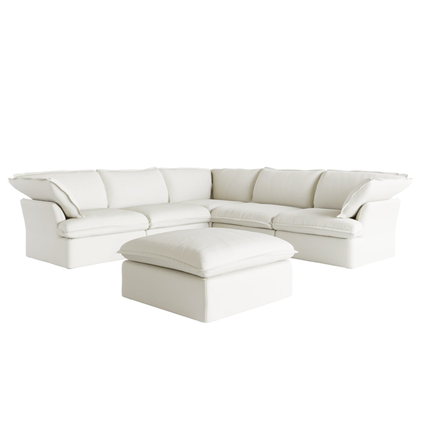 Modular Cloud Comfort Sectional Sofa in Beige or White - Sections Sold Individually - Revel Sofa 